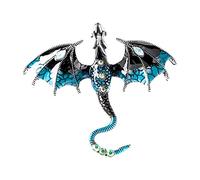 Broche para hombre, aleación con diamantes de imitación, estilo punk, joyería de moda para sombreros, trajes, mochilas, color azul, 6,2 x 7 cm, 6.2x7.0cm, Plástico, como se describe en