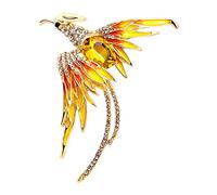Broche para mujer, accesorios de fénix, joyería para bufanda, sombrero, amarillo, 5 x 6,5 cm, 5x6.5cm, Plástico, como se describe en