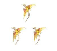 Broche para mujer, accesorios de fénix, joyería para bufanda, sombrero, amarillo, 5 x 6,5 cm, 5x6.5cm, Plástico, como se describe en