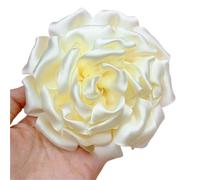 Broche Para Mujer Broche de flor rosa tela hecho a mano 11CM, alfileres solapa ramillete for mujer, accesorios, joyería for fiesta y boda(Beige)