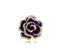 Broche para mujer, color rojo y negro, diseño de rosa floreciente, accesorios para ropa, Piedra Vidrio Piedra Esmaltado cristal, zirconia cúbica Ágata Obsidiana