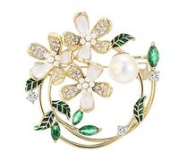 Broche para mujer, corona de Gardenia, elegante broche para abrigo para mujer, señoras, 3.6x3.5cm, Metal