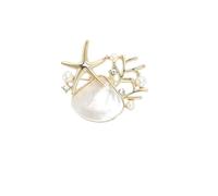 Broche para mujer, diseño de concha de abulón, estrella de mar, concha coralina, accesorios, Piedra Vidrio Piedra Esmaltado cristal, zirconia cúbica Ágata Obsidiana