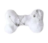 Broche peludo de hueso blanco grande para entusiastas de estilos únicos