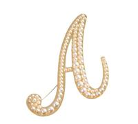 Broche Pequeño, Pin de Solapa con Letra Inicial o Pasador de Corbata, Regalo Minimalista Personalizado para Mujer y Hombre, Dorado A-Z (A)