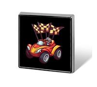 Broche personalizado de coche de carreras con banderas a cuadros, alfileres de solapa para corbata, accesorios de vestido, boda, cumpleaños, para hombres y mujeres