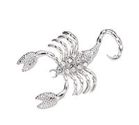Broche plateado con diseño de animales de escorpión con diamantes de imitación, 3.6x5.6cm, Plástico, como se describe en