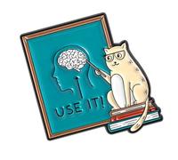 Broche portátil ligero con diseño de gatos y profesores, alienta la actividad de pensamiento, fácil de fijar