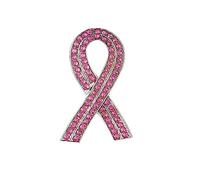 Broche promocional de cáncer de mama, con diamantes de imitación, lazo rosa, broche promocional de joyería para supervivientes, broche de solapa para mujer, payment, Diamante de imitación