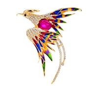 Broche Qipao para mujer, accesorio de solapa de pájaro en tono dorado con detalle decorativo chino para abrigo y solapa Broche de pájaro Pin chino Accesorio Qipao para mujer Abrigo Suéter Acento en