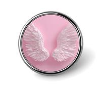 Broche redondo 3D con alas de ángel en rosa para hombres y mujeres, insignia, collar, vestido, chaqueta, mochila, accesorios
