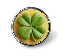 Broche redondo 3D de trébol verde de cuatro hojas para hombres y mujeres, insignia de moda, collar, vestido, chaqueta, mochila, accesorios