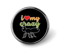 Broche redondo "Amo a mi tía loca", bonito pin, insignia decorativa, joyería para hombres y mujeres, pines de solapa de metal.