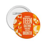Broche redondo con cinta naranja para concienciar sobre la violencia en el noviazgo entre adolescentes, insignias adhesivas, letreros, insignias de metal decorativas