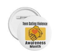 Broche redondo con cinta naranja para concienciar sobre la violencia en el noviazgo entre adolescentes, insignias adhesivas, letreros, insignias de metal decorativas