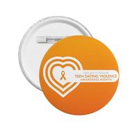 Broche redondo con cinta naranja para concienciar sobre la violencia en el noviazgo entre adolescentes, insignias adhesivas, letreros, insignias de metal decorativas