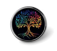 Broche redondo con diseño de árbol de la vida, esperanza para el futuro, para hombres y mujeres, insignia, collar, vestido, chaqueta, mochila, accesorios