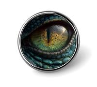 Broche redondo con diseño de ojo de dragón, para hombres y mujeres, a la moda, collar, prendedor, chaqueta, mochila, accesorios