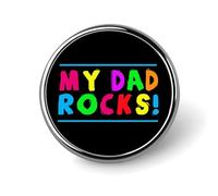 Broche redondo con diseño de piedras de My Dad Rocks, alfileres de solapa, corbata, traje de vestir, accesorios de boda, cumpleaños, para hombres y mujeres, Circular, Metal