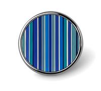 Broche redondo con diseño de rayas azules, ideal como broche para solapa o corbata, ideal como accesorio decorativo para disfraz de hombre o mujer.