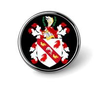 Broche redondo con escudo de armas de Benjamin Franklin, alfileres de solapa para corbata, accesorios de vestir, boda, cumpleaños, para hombres y mujeres, Circular, Metal