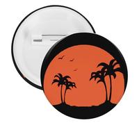 Broche redondo con estampado de puesta de sol para solapa, para sombreros, decoración de ropa, 20PCS, Acero aleado, No es una piedra preciosa