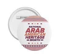 Broche redondo con forma de botón, insignia, calcomanías, letrero, alfiler de metal, mes de la herencia árabe americana