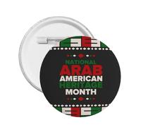 Broche redondo con forma de botón, insignia, calcomanías, letrero, alfiler de metal, mes de la herencia árabe americana