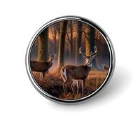 Broche redondo con insignia, moda, naturaleza, animal salvaje, ciervos, alfileres de solapa para corbata, broche con insignia personalizado, elegante para hombres y mujeres, accesorio decorativo pa