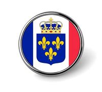 Broche redondo con la bandera de Francia del Conde Henri de Chambord para corbata, accesorios de vestir, boda, cumpleaños, para hombres y mujeres, Circular, Metal