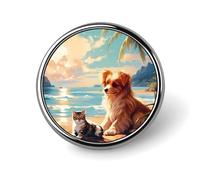 Broche redondo con la bandera de la grandeza albanesa, símbolo de Israel, divertido, con estampado de botón, para solapa, corbata, decoración para hombres y mujeres, estilo circular.