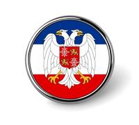 Broche redondo con la bandera de Serbia y Montenegro, alfiler de solapa, corbata, traje, vestido, accesorios para bodas, cumpleaños para hombres y mujeres.