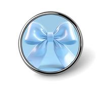 Broche redondo con lazo azul claro 3D para hombres y mujeres, insignia, collar, vestido, chaqueta, mochila, accesorios