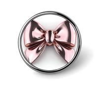 Broche redondo con lazo rosa 3D en blanco para hombres y mujeres, insignia, collar, vestido, chaqueta, mochila, accesorios
