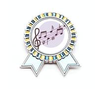 Broche redondo con notas musicales Flappg, medalla para ganador del premio, Medium, Metal