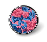 Broche redondo con patrón de toile rosa y azul para hombres y mujeres, insignia, collar, vestido, chaqueta, mochila, accesorios