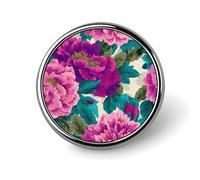Broche redondo con patrón floral vibrante grande y atrevido, para hombres y mujeres, insignia, collar, vestido, chaqueta, mochila, accesorios
