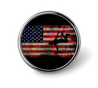 Broche redondo con textura láser de la bandera estadounidense, estilo breakdance, para solapa, corbata, para mujeres, hombres, trabajadores de oficina, decoración para profesores