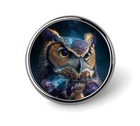 Broche redondo de búho y estrellas para hombres y mujeres, insignia, collar, vestido, chaqueta, mochila, accesorios