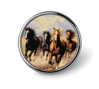 Broche redondo de caballo al galope del Oeste, pin de solapa, alfiler de corbata para mujeres, hombres, oficinistas y profesores.