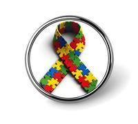 Broche redondo de cinta de concienciación sobre el autismo, rojo, amarillo, verde, para hombres y mujeres, insignia, collar, vestido, chaqueta, mochila, accesorios