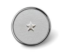 Broche redondo de estrella blanca pequeña para hombres y mujeres, insignia, collar, vestido, chaqueta, mochila, accesorios