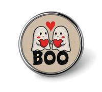 Broche redondo de fantasmas con corazones rojos para Halloween, San Valentín, para hombres y mujeres, insignia, collar, vestido, chaqueta, mochila, accesorios