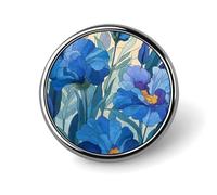 Broche redondo de flores Toile De Joy azul para hombre y mujer, insignia de moda, pin de cuello, vestido, chaqueta, mochila, accesorios