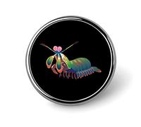 Broche redondo de gamba mantis colorida, alfiler de solapa, corbata para hombre y mujer, accesorios para traje y vestido, boda, cumpleaños