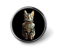 Broche redondo de gato antiguo de estilo egipcio para solapa, accesorios de vestir, boda, cumpleaños, para hombres y mujeres, Circular, Metal