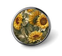 Broche redondo de girasoles con flores amarillas vibrantes para hombres y mujeres, insignia, collar, vestido, chaqueta, mochila, accesorios
