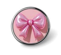 Broche redondo de globo rosa en forma de lazo 3D para hombres y mujeres, insignia, collar, vestido, chaqueta, mochila, accesorios