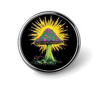 Broche redondo de hongo y sol, alfileres para solapa, corbata, insignia de metal, botón conmemorativo, kit para sombreros, camisas, ropa, bolsos, decoración