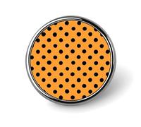 Broche redondo de lunares negros sobre amarillo para hombres y mujeres, insignia, collar, vestido, chaqueta, mochila, accesorios